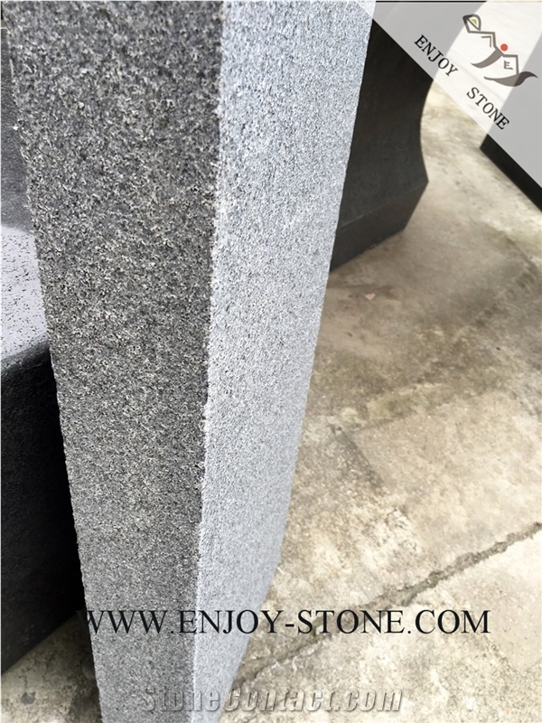 Flamed Rebated G654 Sesame Black, Padang Grey, Sesame Grey, Sesame Gray, Sawn,Flamed Dropface Tiles/Cut to Size/Slabs/Flooring/Walling/Pavers/Granite/Coping