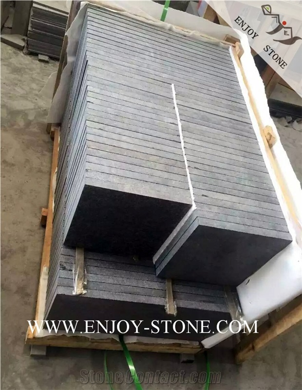 Flamed Tile G684 Fuding Black, Black Basalt, Black Pearl Basalt, Black Basalt, Flamed Tile/Cut to Size,Flamed Slabs/Flooring/Walling/Pavers