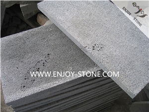 Fujian Andesite Grey Basalt Stone with Cats Paws Tiles and Slabs,Zhangpu Lava Stone Floor Tiles