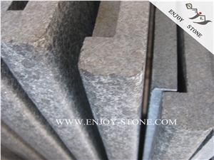Fujian Black Granite Pool Pavers,China Black Granite Pool Tile,Swimming Pool Pavers,Black Pearl Granite Pool Coping,Flamed G684 Black Granite