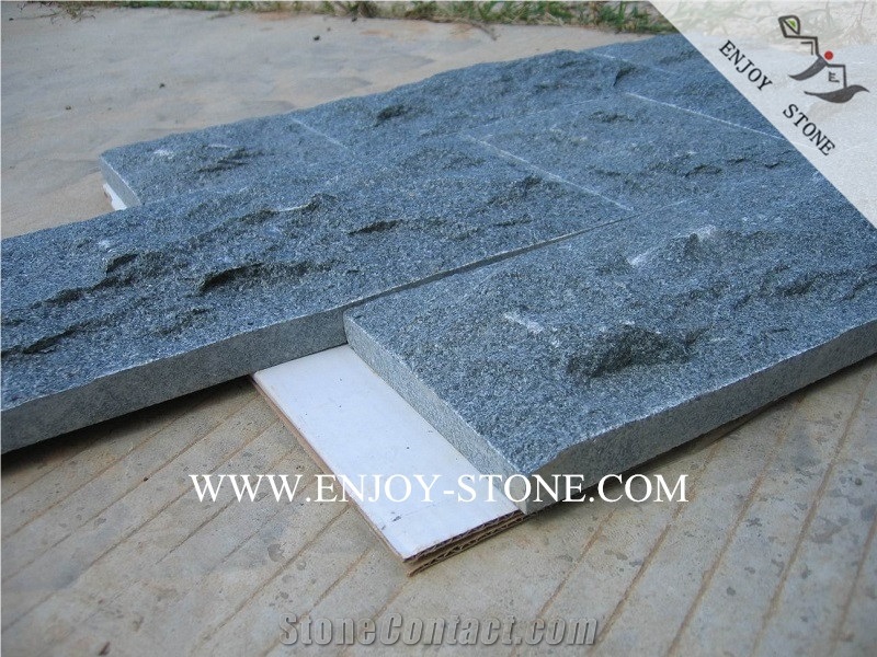 G612 Natural Split Face Mushroom Stone,Zhangpu Oliver Green Granite Mushroom Wall Cladding Stone for Wall&Floor Decoration