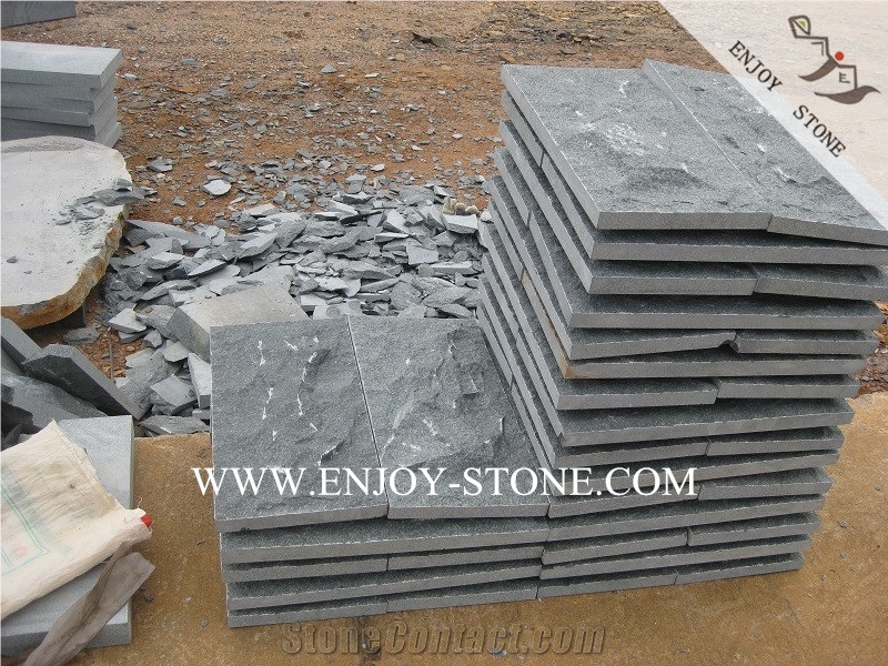 G612 Natural Split Face Mushroom Stone,Zhangpu Oliver Green Granite Mushroom Wall Cladding Stone for Wall&Floor Decoration