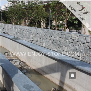 G612 Olive Green Granite,Zhangpu Dark Green Granite Cobble Stone,Granite Drive Way Patio Paving Stone with Natural Split Finish,Cube Exterior Building Stone,Garden Stepping Pavements