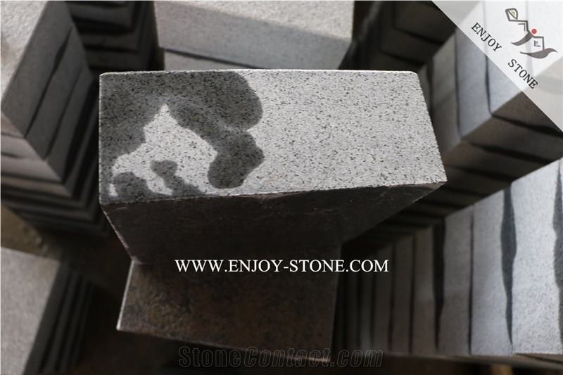 G654 China Dark Grey Granite Cube Stone,Sesame Black Driveway Granite Paving Stone,G654 Top Flamed Cobble Stone,Exterior Paving Sets