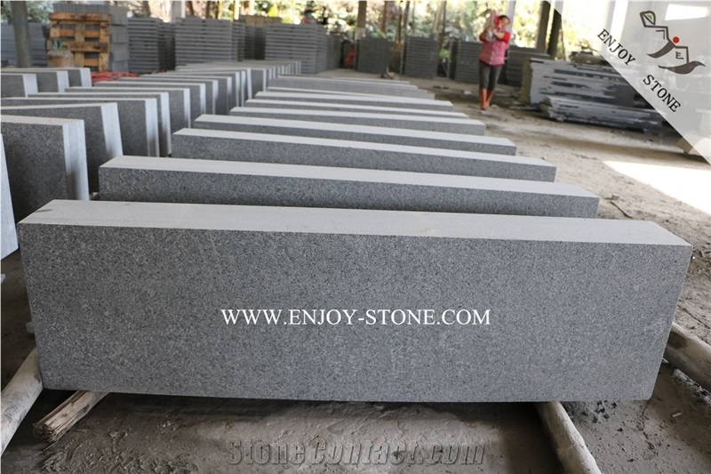 G654 China Dark Grey Granite,Padang Dark Granite Kerb Stone,Flamed Boarder Curbstone,Exterior Road Side Kerbs