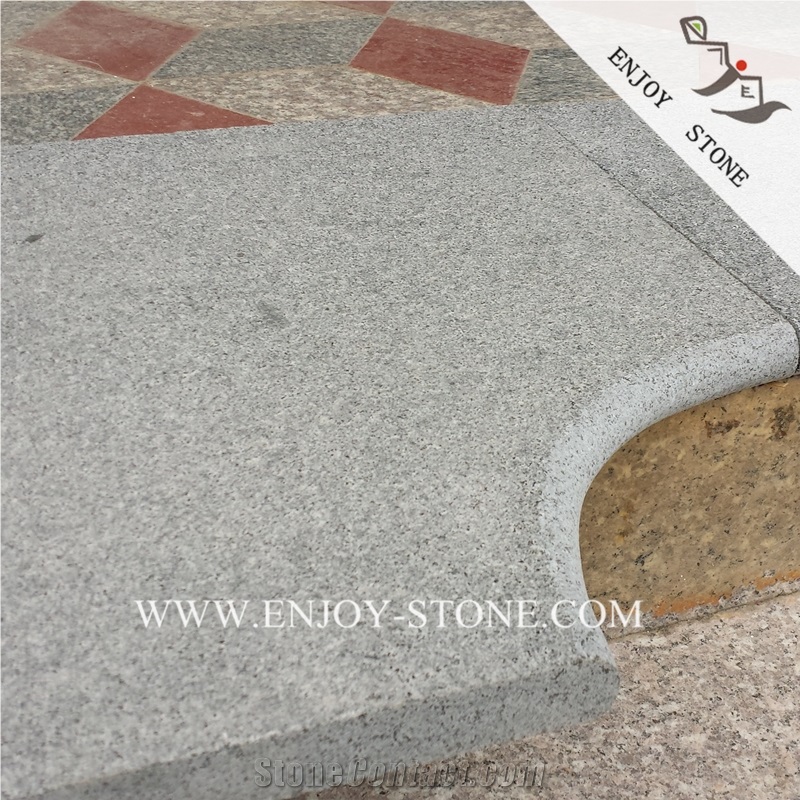 G654 Dark Gray Granite Bullnose Swimming Pool Paver,Sesame Grey Granite Coping,Dark Grey Swimming Pool Coping,Granite Pool Paver,Granite Pool Tile