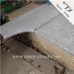 G654 Dark Gray Granite Bullnose Swimming Pool Paver,Sesame Grey Granite Coping,Dark Grey Swimming Pool Coping,Granite Pool Paver,Granite Pool Tile