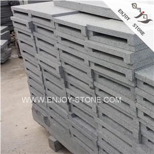 G654 Padang Dark Grey Granite Pool Coping Stone Flamed Surface One-Piece,Tiles Around Swimming Pool,Swimming Pool Terraces