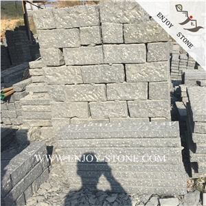 G654 Padang Dark Grey Split Patio Pavers,Granite Handcut Cobblestone,Sesame Black Granite Cobble Stone,Handmade Bricks,All Sides Split Granite
