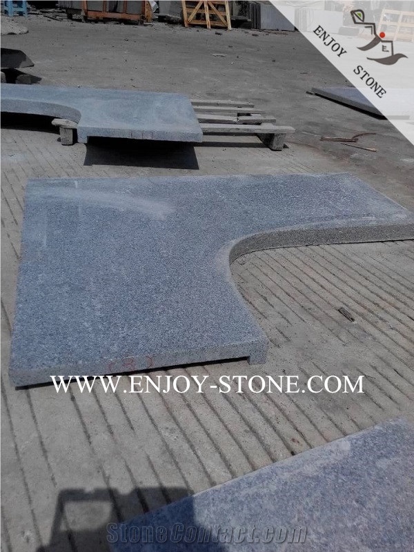 G654 Pool Coping Tiles,Square Edge Drop Face Swimming Pool Decks,Flamed Dark Grey Granite Pool Pavers