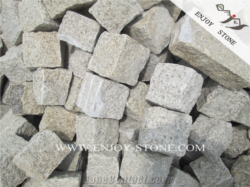 G682 Rustic Granite Split Cobblestone,China Beige Yellow Granite Handcut Cobblestone,Natural Split Padang Yellow Paving Sets,Granite Handmade Bricks
