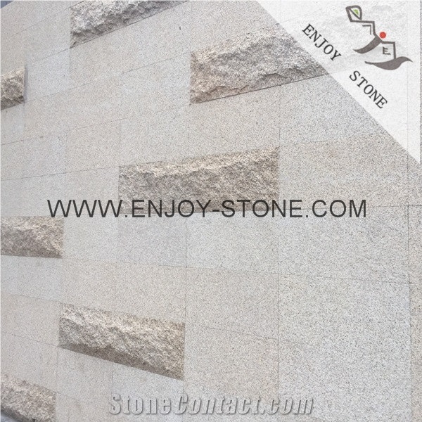 G682 Rusty Yellow,Golden Yellow,Beige Granite Stone Paving,Drive Way Patio Paving Stone with Mushroom Finish,Split Face Mushroom Stone