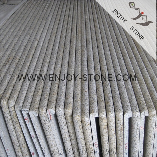 G682 Rusty Yellow Granite Swimming Pool Coping Stone,Bullnose Flooring Around Swimming Pool,Pool Terraces