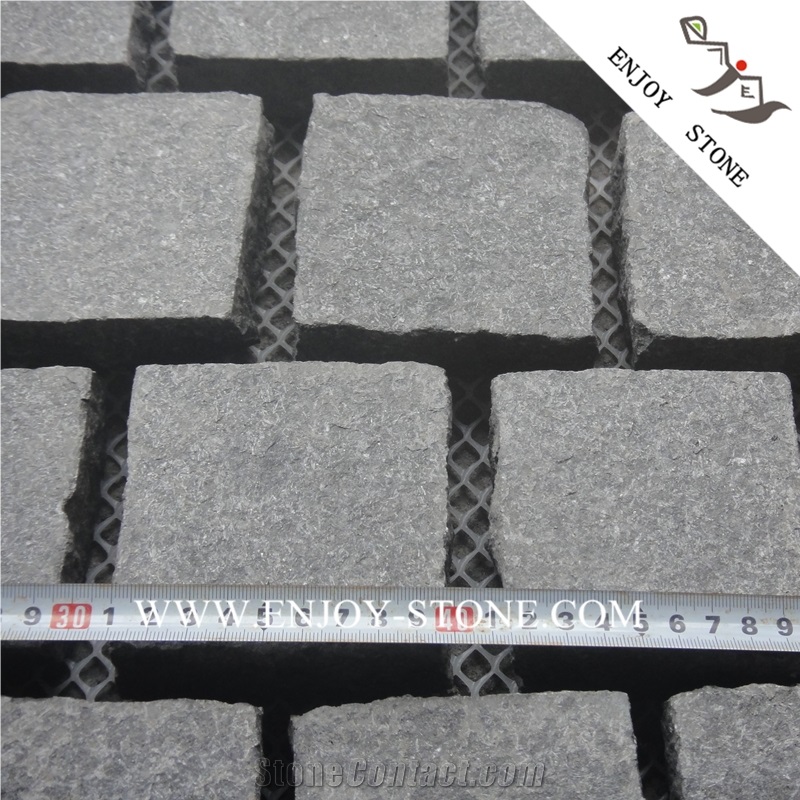 G684 Black Basalt Paving Stone,Black Pearl Basalt Courtyard Paver,G3518,Fuding Black Cobble Stone,Fujian Black,Padang Black,Absolute Black Basalt