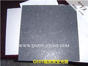 G684 Black Pearl Basalt Tiles&Slabs,Fuding Black Basalt Honed Surface Floor Tiles,Basalt Wall Covering Tiles