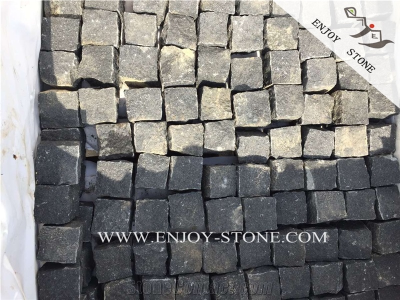 G684 Fujian Black Granite Cube,G684 Black Pearl Granite Cobble Stone,Black Granite Brick Stone,G3518,Fuding Black,Padang Black,Absolute Black Granite