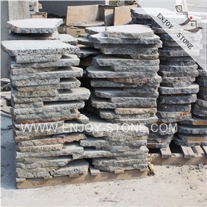 Gray Volcanic Stone,Lava Stone,Random Andesite Sawn Flagstones,Flagstone Courtyard,Garden Landscaping Paving Stone,Flagstone Wall