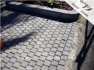 Grey Basalt Blind Paving Stone,Chinese Basalt Brick,Basalto Courtyard Paver,Zhangpu Grey Basalt Cobble Stone