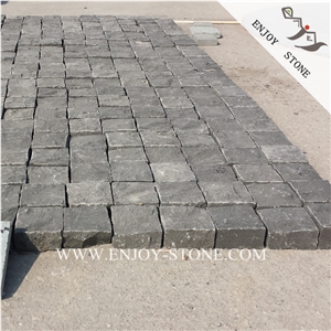Grey Basaltina Natural Split Bricks,China Basalt Paving Sets,Zhangpu Basalt Cobble Stone,Gray Bluestone Handcut Cube Stone,Gray Andesite Cobblestone