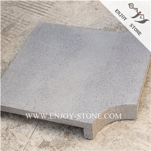 Grey Basalto Pool Pavers with Hole,Chinese Dark Black Andesite Pool Tile,Lava Stone Pool Coping,Bluestone Paver with Honeycomb