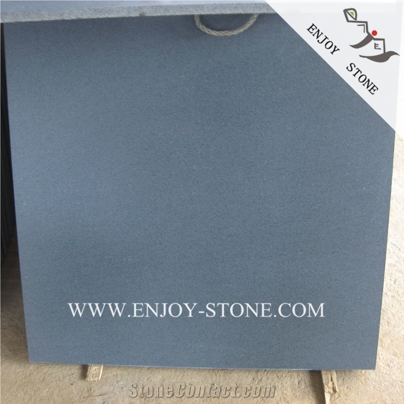 Hainan Absolute Black Basalt Floor Covering Tiles,Honed Black Basalt Stone,China Hainan Black Basalt Slabs,Dark Hainan Basalt