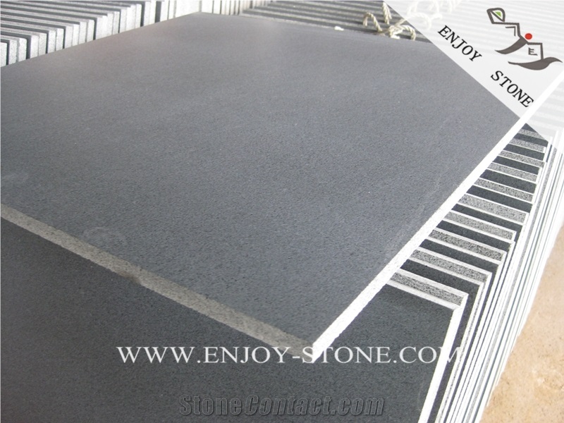 Hainan Absolute Black Basalt Floor Covering Tiles,Honed Black Basalt Stone,China Hainan Black Basalt Slabs,Dark Hainan Basalt