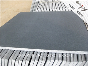 Hainan Absolute Black Basalt Floor Covering Tiles,Honed Black Basalt Stone,China Hainan Black Basalt Slabs,Dark Hainan Basalt