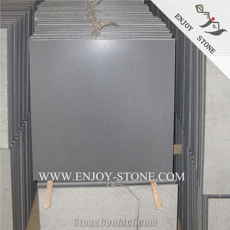 Hainan Absolute Black Basalt Floor Covering Tiles,Honed Black Basalt Stone,China Hainan Black Basalt Slabs,Dark Hainan Basalt