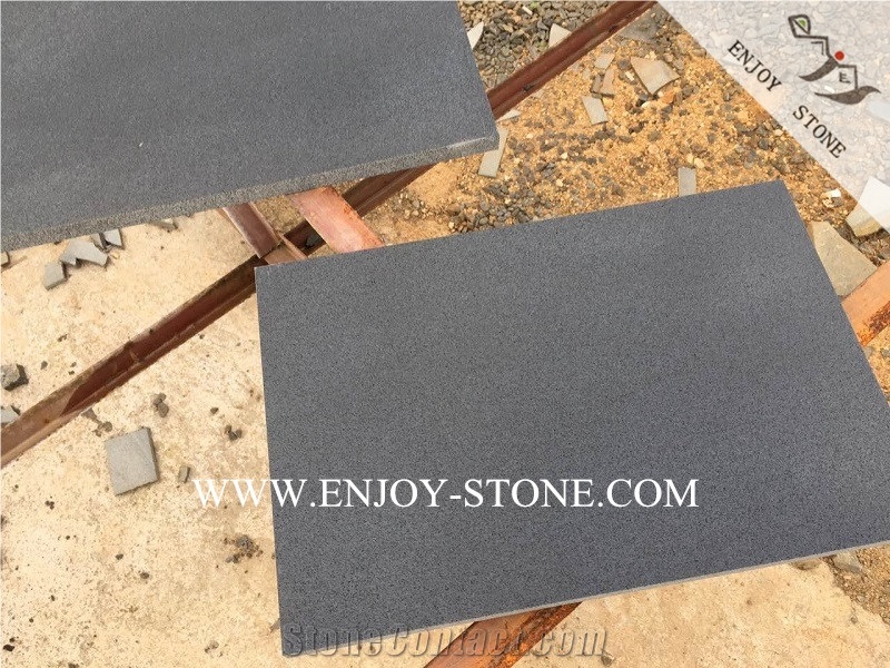 Hainan Black Basalt Wall Cladding&Flooring,Honed Tiles&Slabs,Black Basalt French Pattern