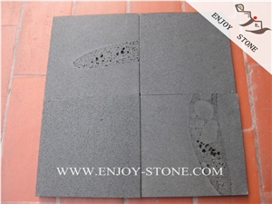Hainan Black Basalto Floor Covering Tiles,Basaltina Pavers,Black Andesite Pavers with Catpaws,China Black Bluestone Tiles with Honeycomb Tile