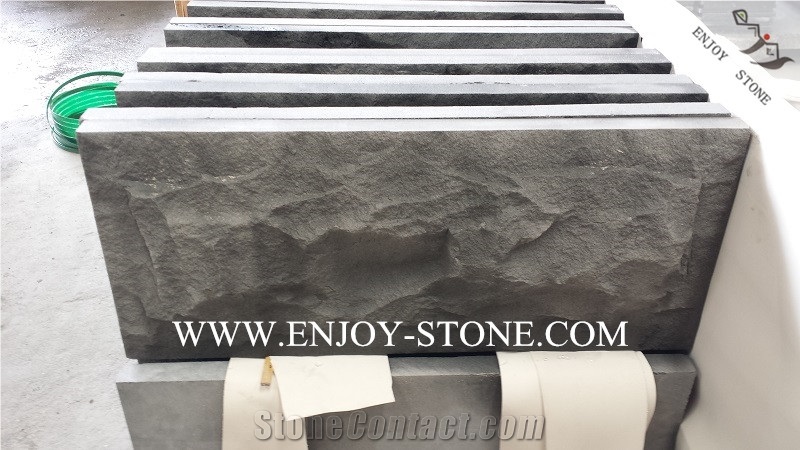 Hainan Grey Basalt Wall Cladding Stone,Split Face Mushroom Tiles,Mushroomed Wall Cladding