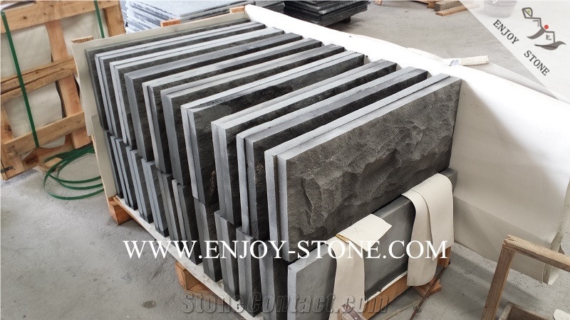 Hainan Grey Basalt Wall Cladding Stone,Split Face Mushroom Tiles,Mushroomed Wall Cladding