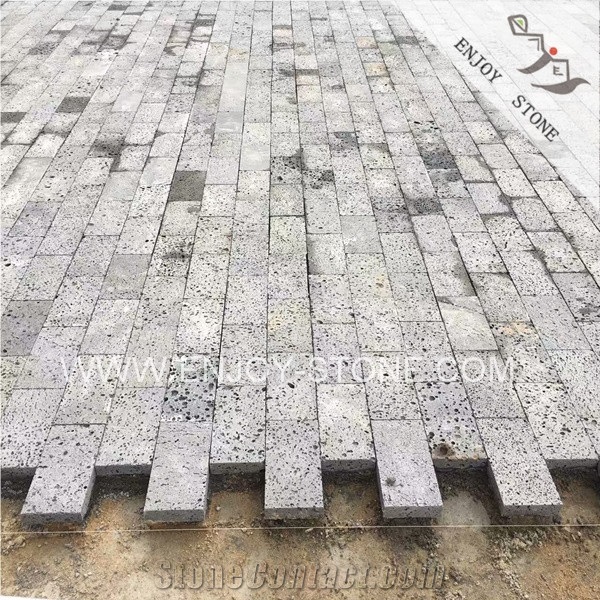 Hainan Lava Stone,Gray Volcanic Stone Courtyard Road Pavers,Driveway Paving Stone,Exterior Pattern