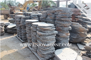 Hainan Volcanic Lava Stone,Basalt Flagstone Patio,Sawn Cut Surface,Sides Natural Split Irregular Flagstones,Flagstone Road Paving
