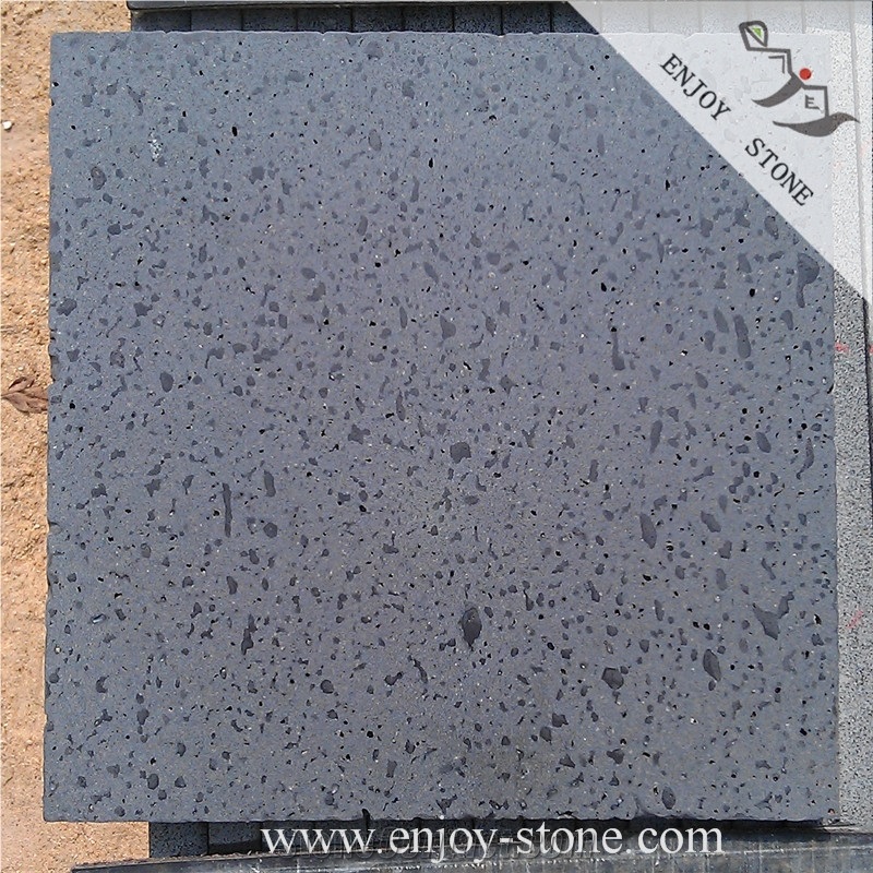 Hainan Volcanic Stone Tiles,Lava Stone China Basalt Tile,Big Holes Volcanic Basalt Paving Tiles,Volcanic Rock Pavement