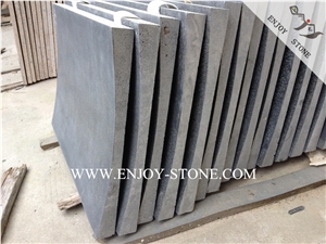 Honed China Bluestone Tiles&Slabs,Curved Tiles for Exterior Wall Cladding,Micro Holes Basalto with Cats Paws Wall Covering