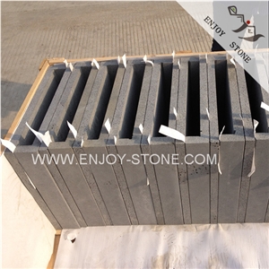 Honed Finish Dark Grey China Basalt,China Zhangpu Bluestone with Honeycomb or Cat Paws,Andesite Stone Swimming Pool Border Tile,Rebated Pool Coping,Dropface Pool Tiles