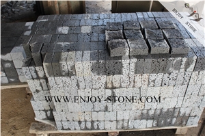 Lava Stone,Hainan Grey Basalt,Cut to Sizes Pavers,Top Natural Split Face,Sides Sawn Cut Patio Pavers
