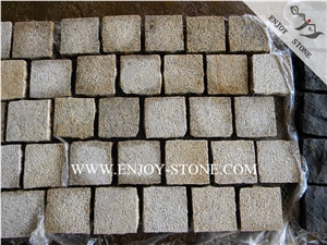 Natural Granite Paving Mesh,Chinese Yellow Rusty Granite G682 for Garden Stepping Pavements,Driveway Paving Stone,Walkway Pavers,Exterior Pattern