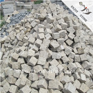 Natural Padang Yellow Paving Sets,Yellow Beige Granite Cube Stone,G682 Rustic Granite Split Cobblestone,China Beige Yellow Granite Handcut Cobblestone