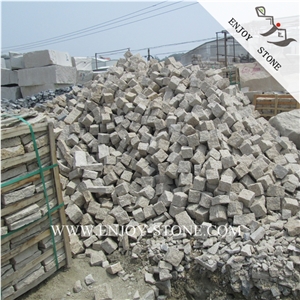 Natural Padang Yellow Paving Sets,Yellow Beige Granite Cube Stone,G682 Rustic Granite Split Cobblestone,China Beige Yellow Granite Handcut Cobblestone