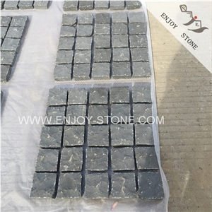 Natural Split Finish Black Basalt Mesh,Zhangpu Black Basalt Quarry & Factory Owner,Zhangpu Black Basalt Cobble Stone with Mesh,Black Basalt Paver on Mesh