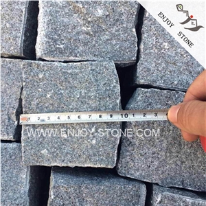 Natural Split Finish Cheap Granite Cobble Stone,Outdoor Driveways Paving Stone,Dark Grey Granite Side Stone