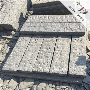 Natural Split Grey Granite Palisade Stone,Split Grey Granite Pillars,Sesame Grey Granite Garden Rock Stone,China Gray Granite Retaining Wall Cladding