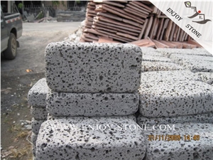 Natural Split Hainan Lava Paving Sets,Chinese Lava Stone Basalt Handmade Bricks,Volcanic Walking Paver,Lava Stone Bricks