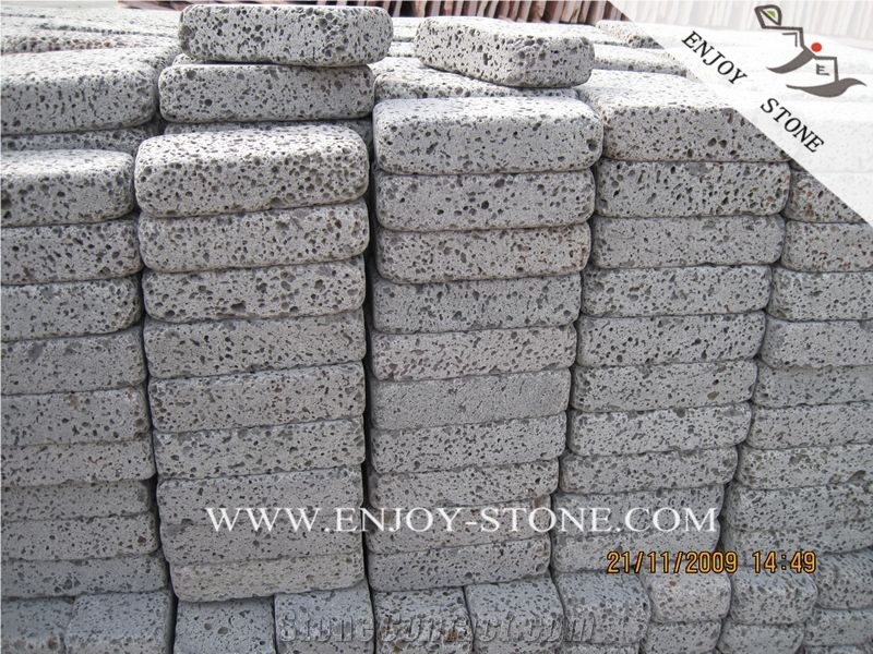 Natural Split Hainan Lava Paving Sets,Chinese Lava Stone Basalt Handmade Bricks,Volcanic Walking Paver,Lava Stone Bricks