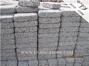 Natural Split Hainan Lava Paving Sets,Chinese Lava Stone Basalt Handmade Bricks,Volcanic Walking Paver,Lava Stone Bricks