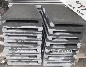 Padang Black Basalt Corner,Fujian Black Basalt Pool Terraces,Swimming Pool Pavers,Flamed G684 Black Basalt,Basalt Swimming Pool Tiles,G3518