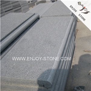 Padang Dark G654 Gray Granite,Sesame Black Of China,Grey Granite Swimming Pool Border Tile,Bullnose Pool Coping,Pool Edge Tile