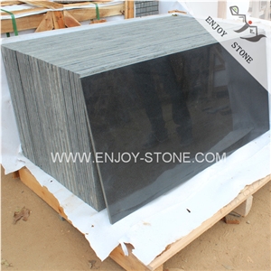 Polished Finish Hainan Black Absolute Basalt,Black Basalt Stone Flooring Tile